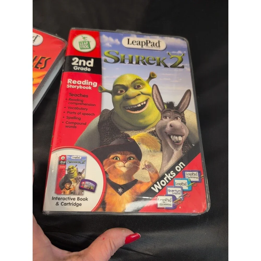 LeapPad THE INCREDIBLES  And Shrek 2 Book & Cartridge 2nd Grade Learning System